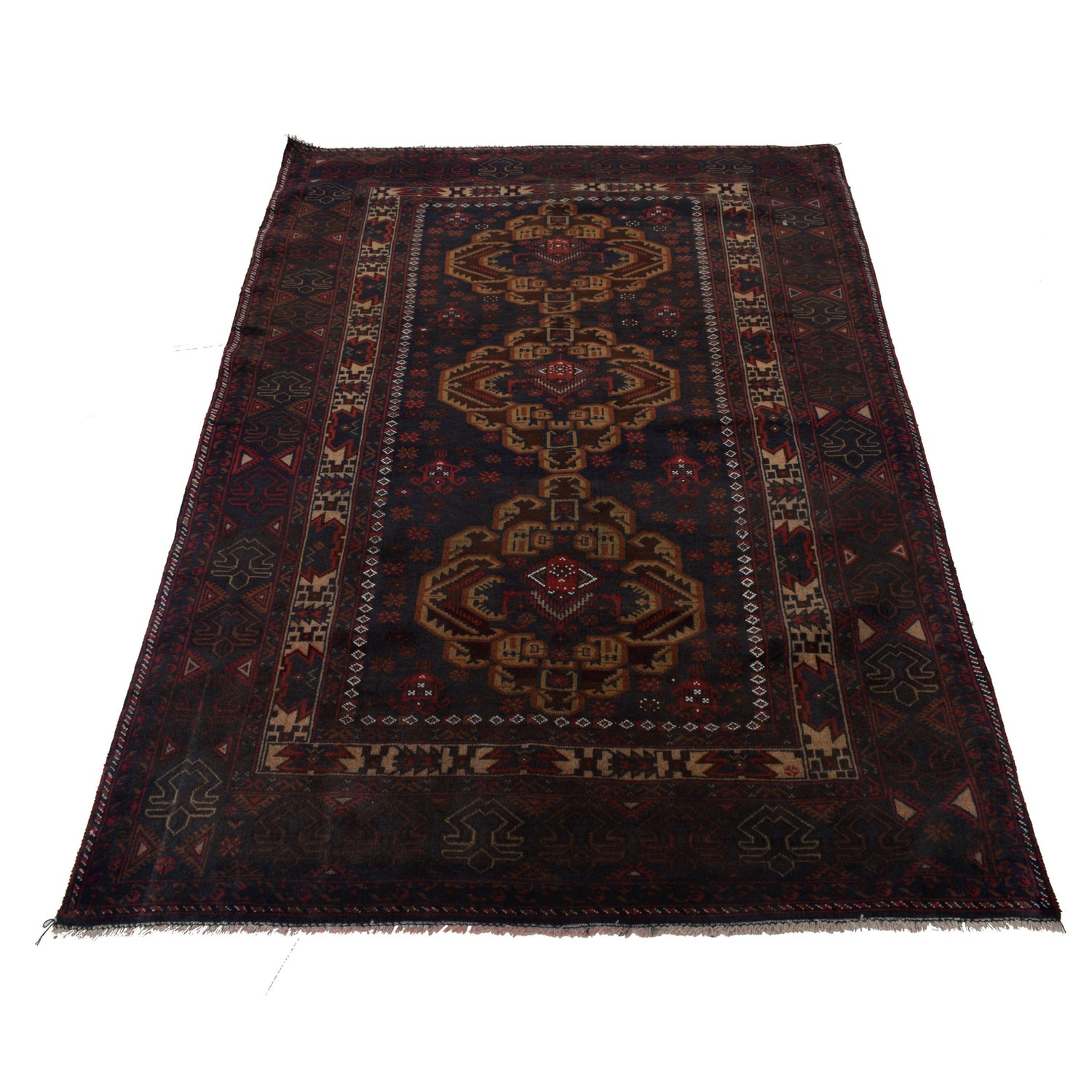 Tribal Baloch Rug 4' 7" x 6' 10" ft / 139 x 208 cm - No. G24848