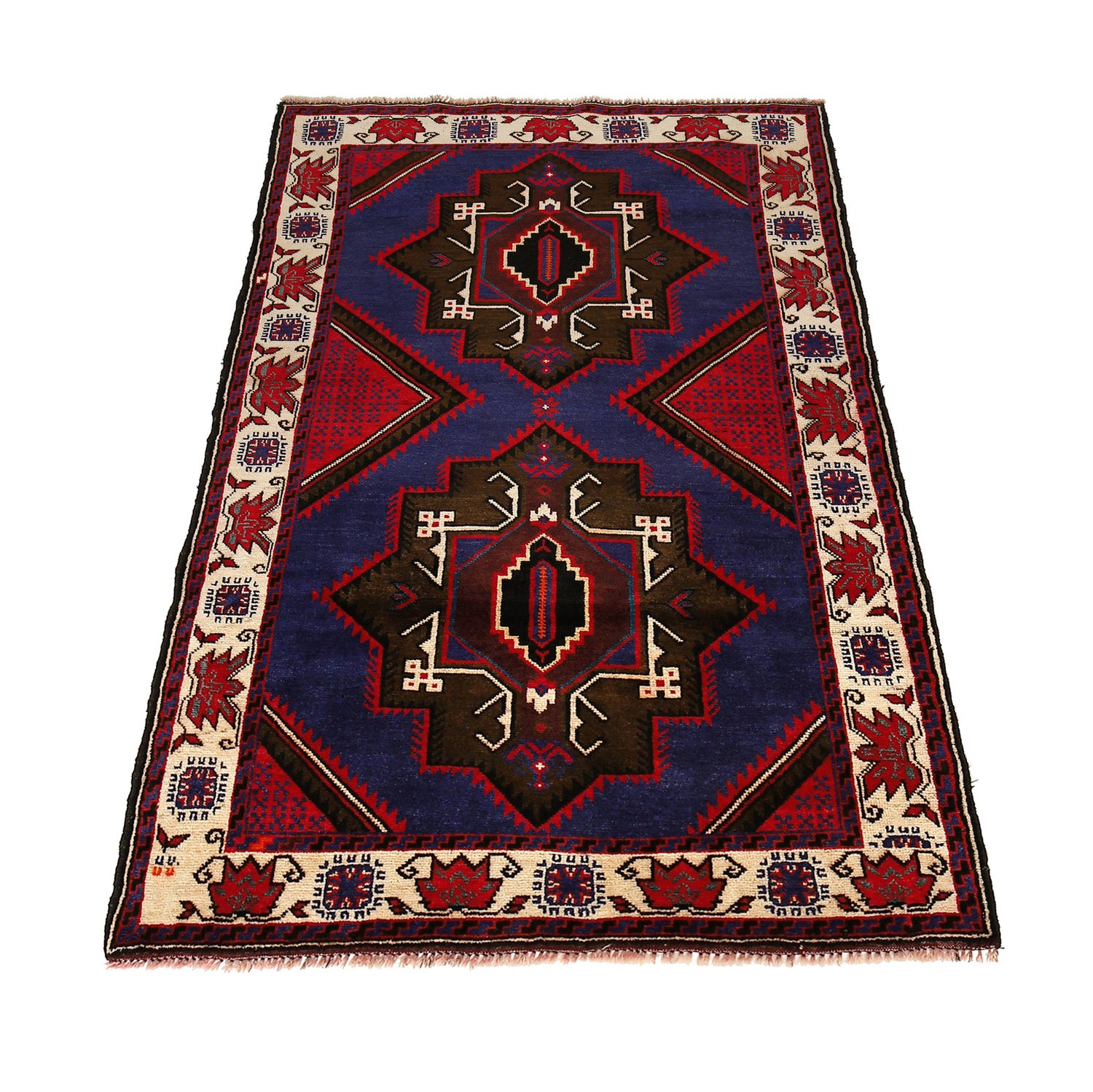 Handmade Baluchi Rug 3' 9" x 6' 1" ft / 115 x 186 cm - No. G24892