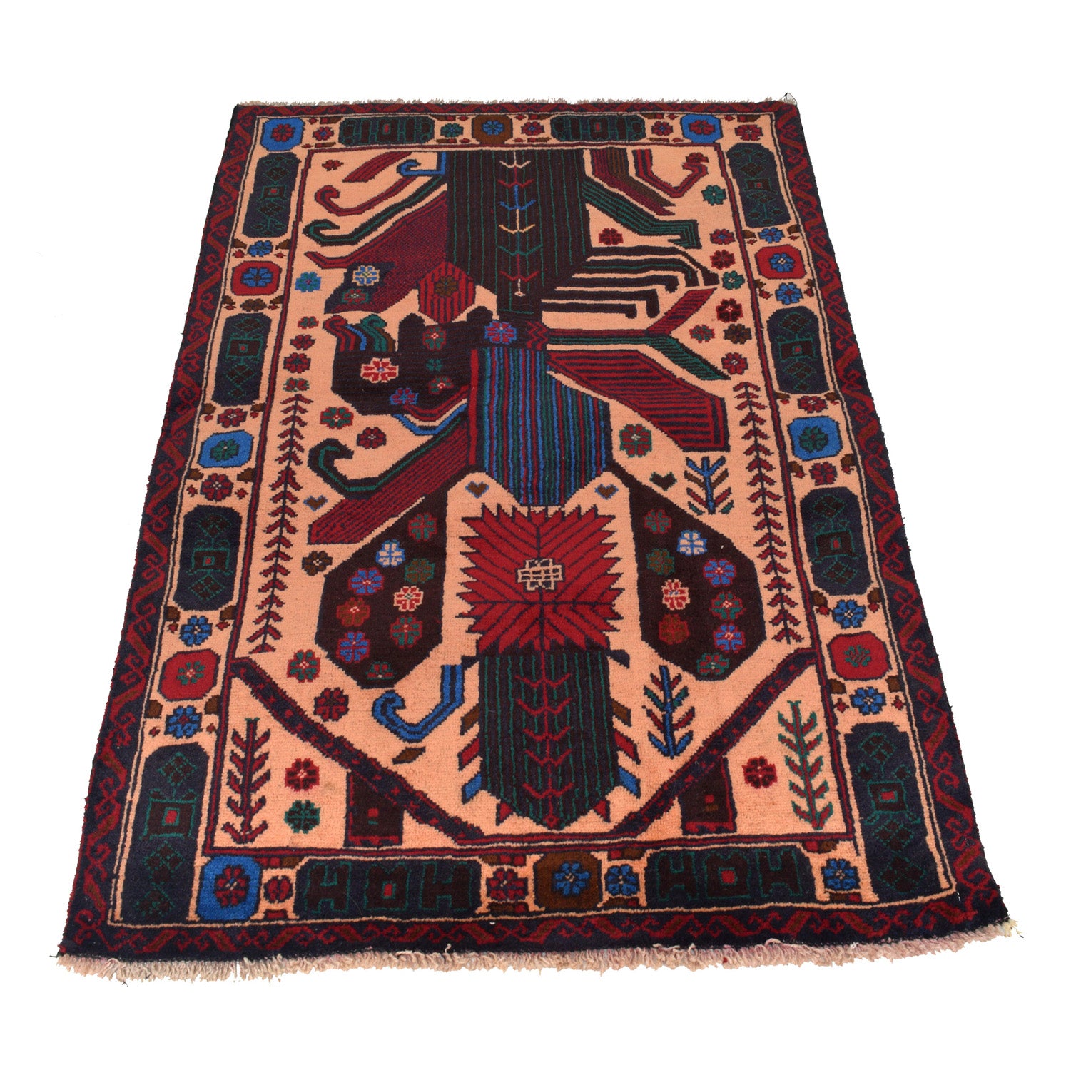 Tribal Baloch Rug 3' 1" x 4' 11" ft / 94 x 151 cm - No. G24902