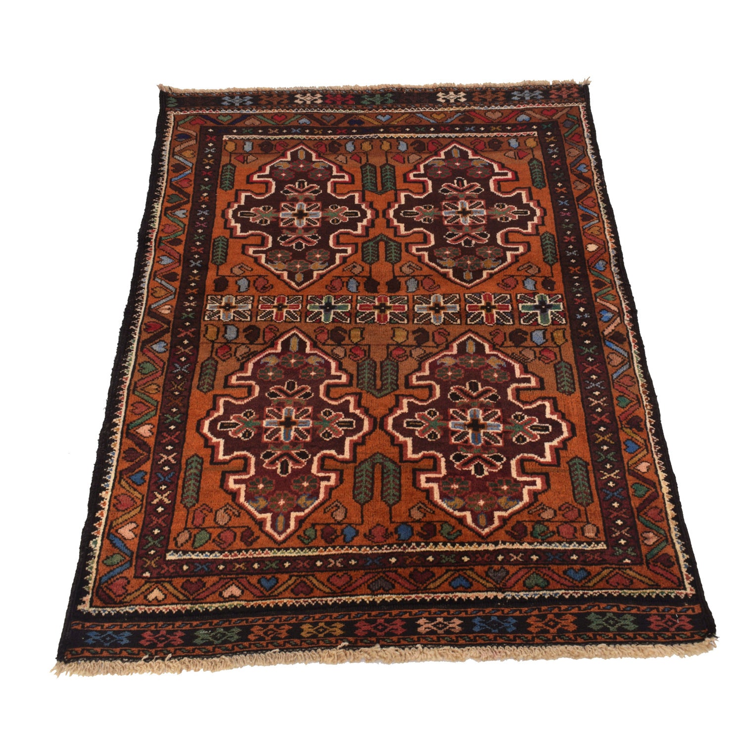 Brown Color Baluchi Rug 2' 10" x 4' 0" ft / 86 x 122 cm - No. G24903