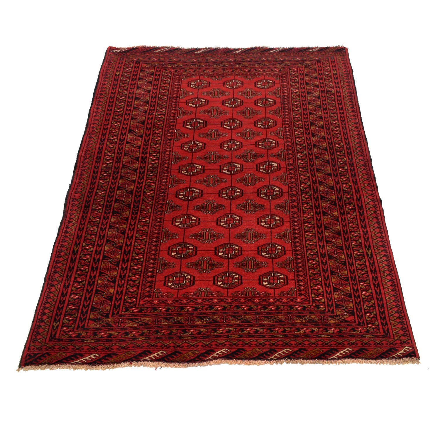 Firebrick Bokhara Rug 4' 1" x 5' 7" ft / 124 x 171 cm - No. G24927