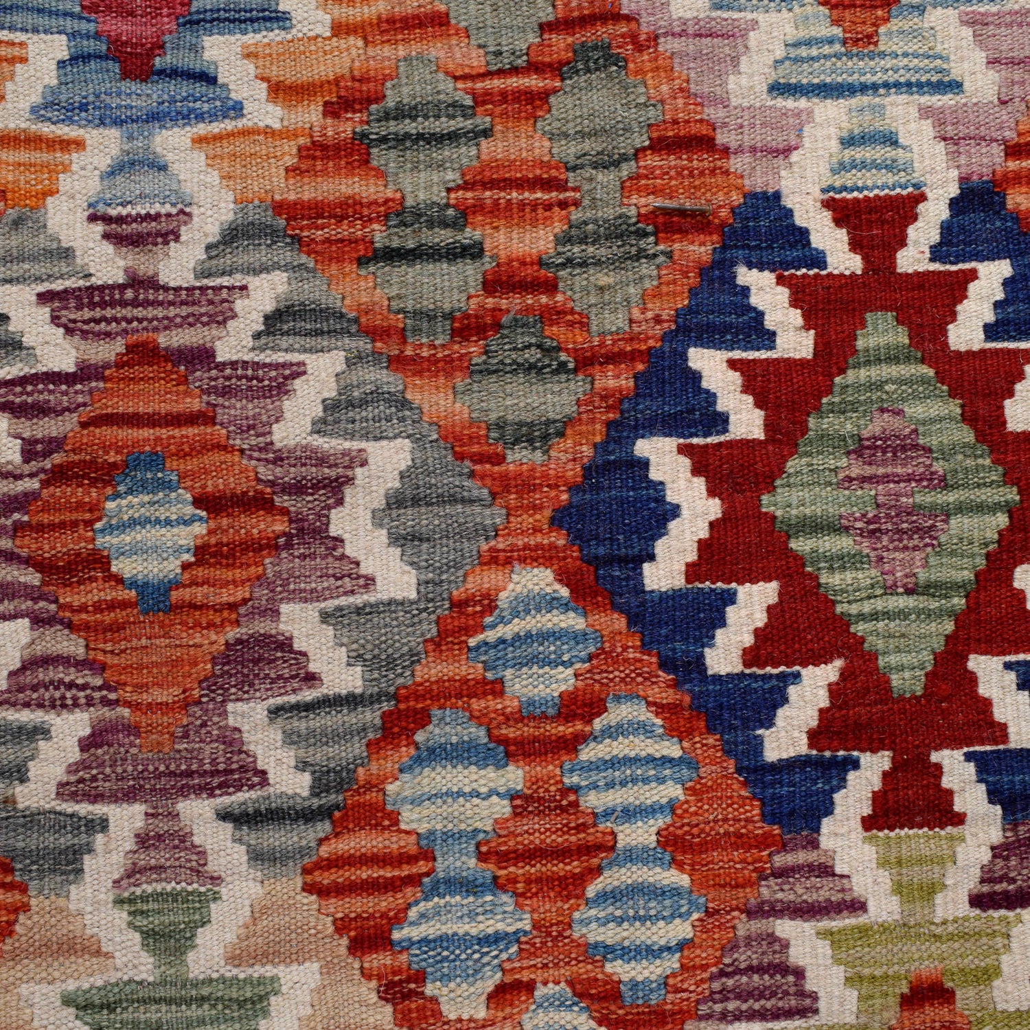 Handmade Afghan Vegetable Kilim 8' 5" x 9' 11" ft / 256 x 301 cm - No. G25073