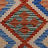 Hand Knotted Flatweave Kilim Runner 1' 10" x 6' 7" ft / 56 x201 cm - No. G25083