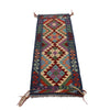 Colorful Flat-Weave Wool Kilim Runner 1' 9" x 4' 9" ft / 53 x145 cm - No. G25181