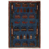 Hand-Knotted Afghan War Carpet 2' 0" x 2' 10" ft / 60 x 87 cm - No. G25235