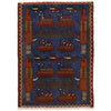 Hand-Knotted Afghan War Carpet 1' 11" x 2' 9" ft / 59 x 84 cm - No. G25237