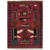 Hand-Knotted Afghan War Carpet 2' 0" x 2' 9" ft / 62 x 85 cm - No. G25238