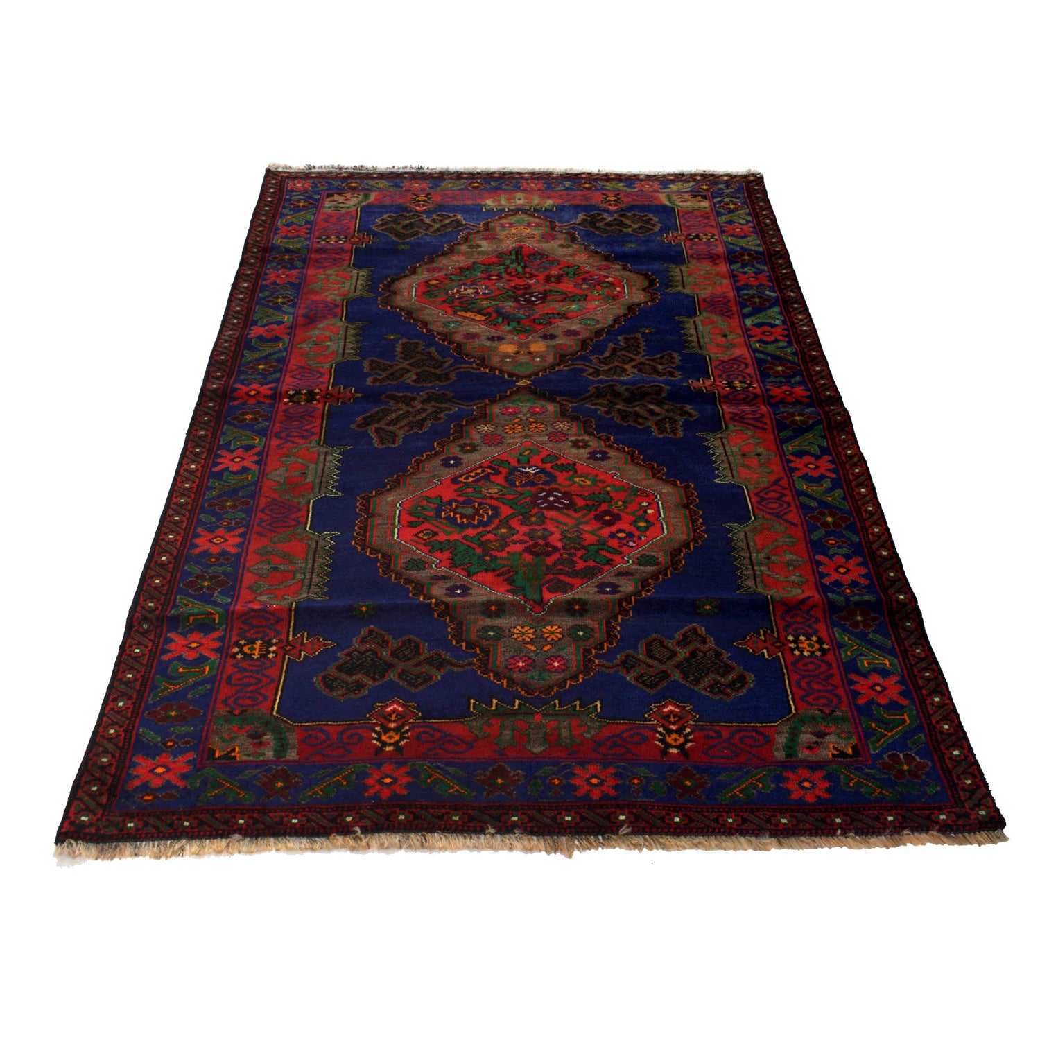 Hand Knotted Baluchi Rug 4' 3" x 6' 7" ft / 129 x 200 cm - No. G25252