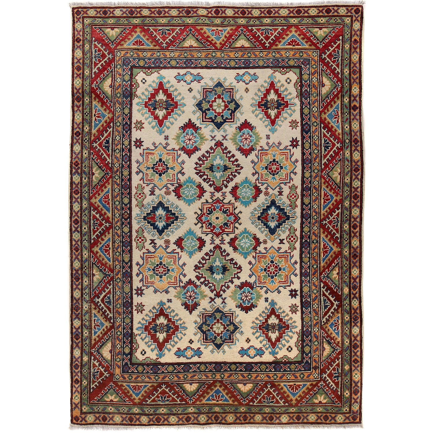 Oriental Kazak Rug 4' 11" x 7' 1" ft / 150 x 217 cm - No. G25256