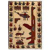 Handmade Afghan War Area Rug 2' 2" x 3' 0" ft / 65 x 92 cm - No. G25297