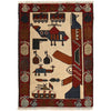 Handmade Afghan War Area Rug 2' 1" x 2' 11" ft / 63 x 89 cm - No. G25300