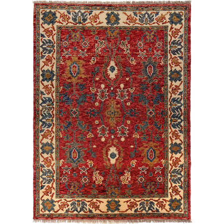 Modern Oushak Area Rug 4' 0" x 5' 10" ft / 123 x 177 cm - No. G25314