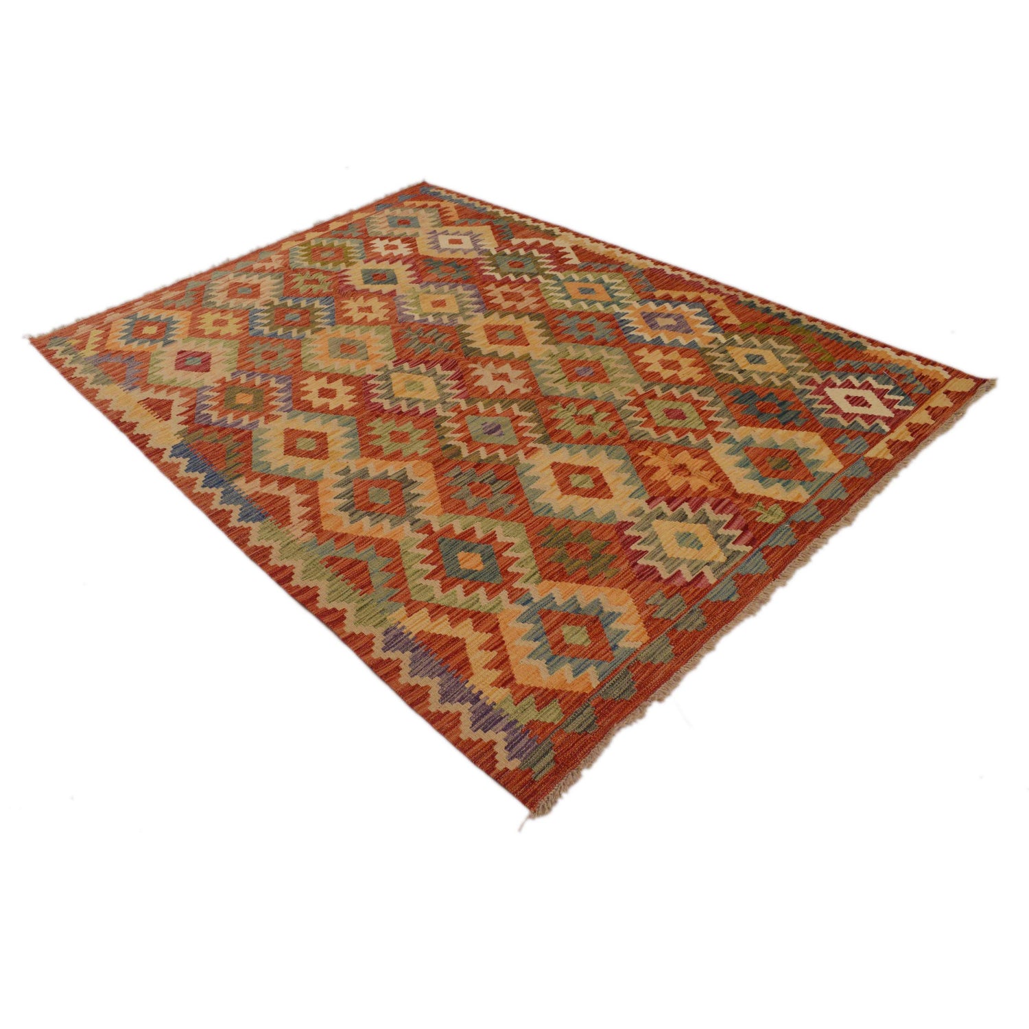 Handmade Vegetable Kilim 5' 9" x 7' 10" ft / 175 x 238 cm - No. G25514