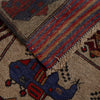 Hand-Knotted Afghan War Carpet 4' 3" x 6' 3" ft / 130 x 190 cm - No. G25882