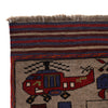 Hand-Knotted Afghan War Carpet 4' 5" x 6' 3" ft / 134 x 190 cm - No. G25883