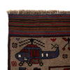 Handmade Afghan War Area Rug 4' 0" x 5' 11" ft / 123 x 181 cm - No. G25885