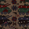 Handmade Afghan War Area Rug 4' 0" x 5' 11" ft / 123 x 181 cm - No. G25885