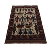 Hand-Knotted Afghan War Carpet 3' 0" x 4' 10" ft / 93 x 148 cm - No. G25890