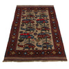 Brown Color War Rug 3' 1" x 4' 7" ft / 93 x 140 cm - No. G25891