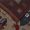 Authentic Afghan War Area Rug 3' 3" x 4' 9" ft / 100 x 145 cm - No. G25893