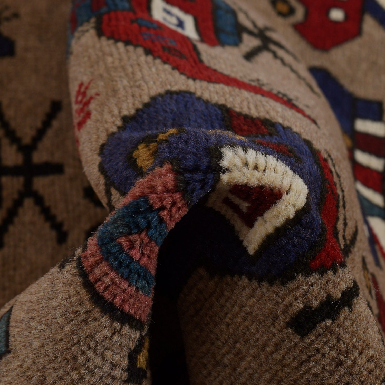 Authentic Afghan War Area Rug 3' 3" x 4' 9" ft / 100 x 145 cm - No. G25893