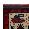 Handmade Afghan War Area Rug 3' 7" x 4' 10" ft / 110 x 148 cm - No. G25895