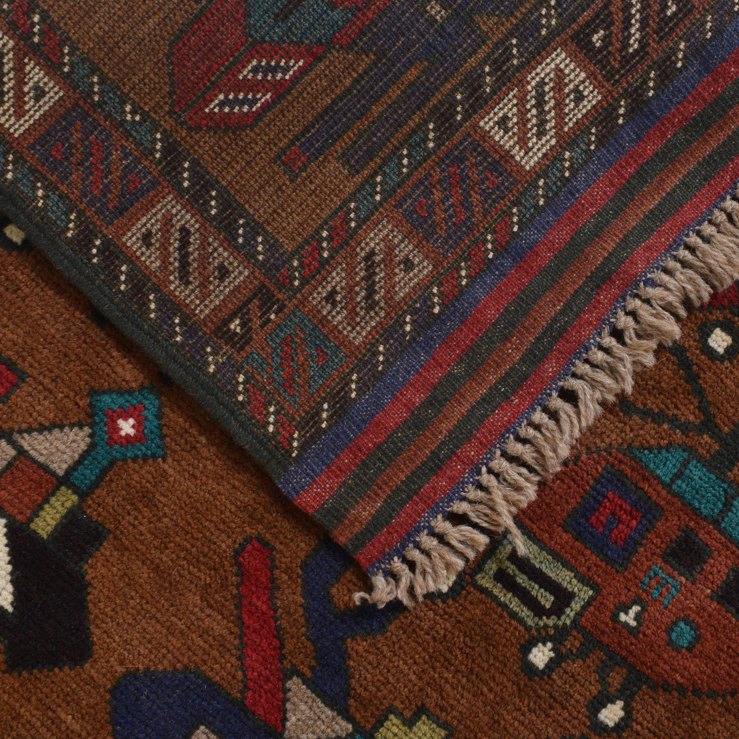 Authentic Afghan War Area Rug 3' 4" x 4' 10" ft / 102 x 147 cm - No. G25901