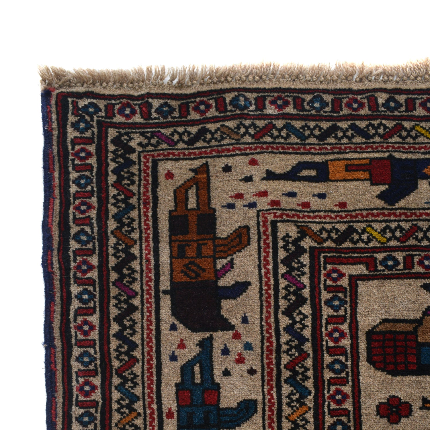 Hand-Knotted Afghan War Carpet 6' 8" x 9' 0" ft / 203 x 274 cm - No. G25907