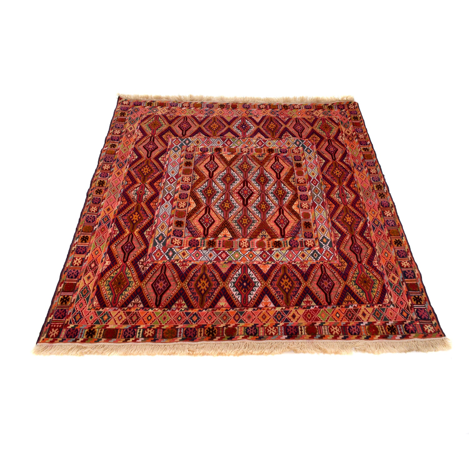 Hand Knotted Luxury Kilim Rug 4' 9" x 5' 5" ft / 144 x 164 cm - No. G26482