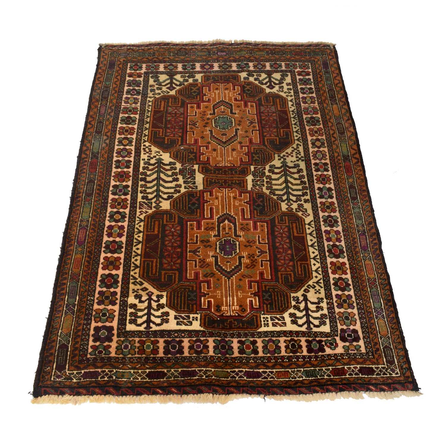 Hand Knotted Baluchi Rug 3' 0" x 4' 10" ft / 91 x 147 cm - No. G26592