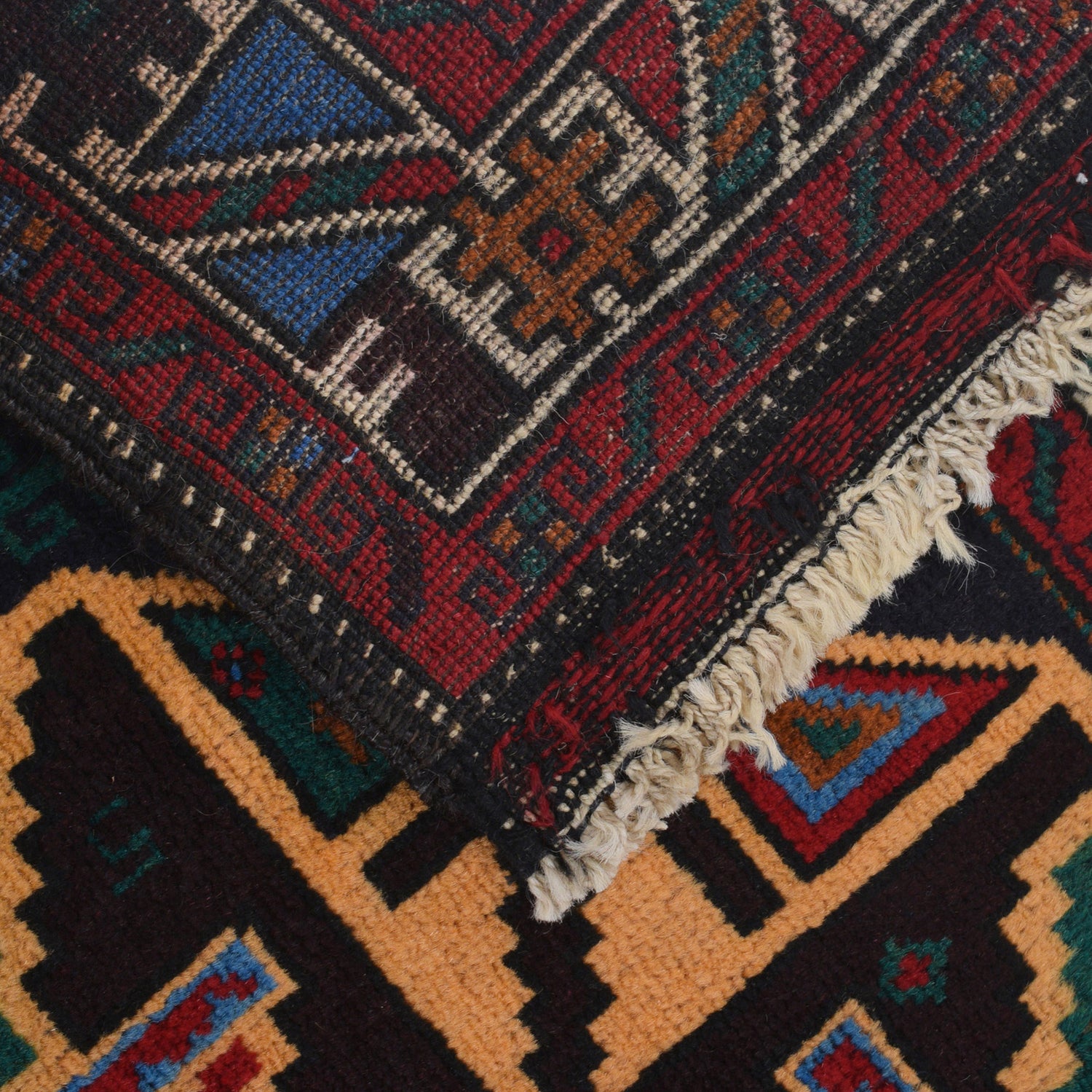 Hand Knotted Baluchi Rug 3' 5" x 4' 8" ft / 103 x 141 cm - No. G26634