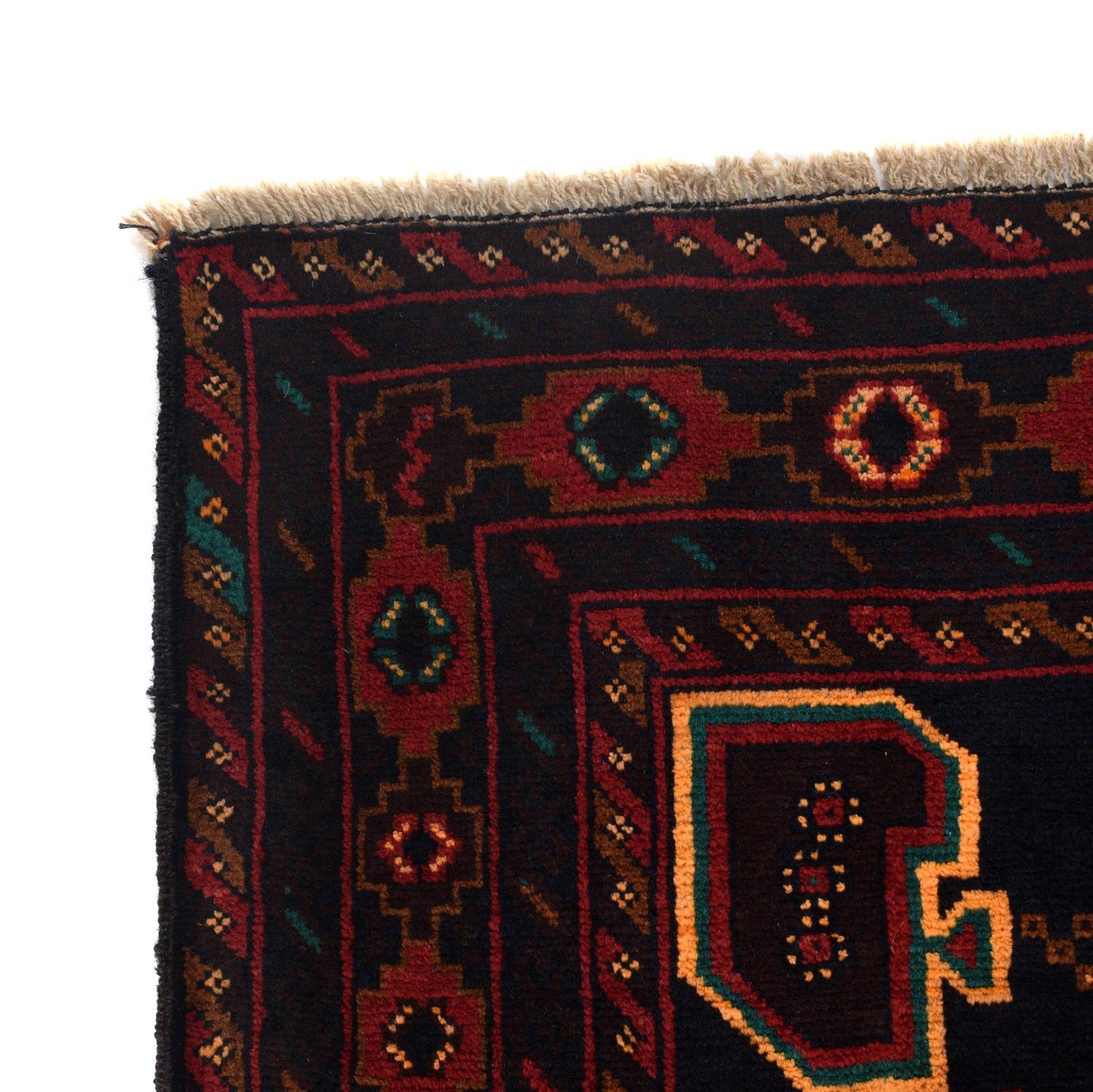 Hand Knotted Baluchi Rug 4' 0" x 6' 2" ft / 122 x 187 cm - No. G26643