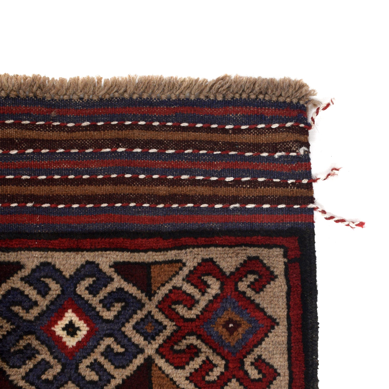 Handcrafted Afghan War Rug 4' 4" x 6' 1" ft / 133 x 186 cm - No. G26772