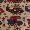 Handcrafted Afghan War Rug 4' 4" x 6' 1" ft / 133 x 186 cm - No. G26772