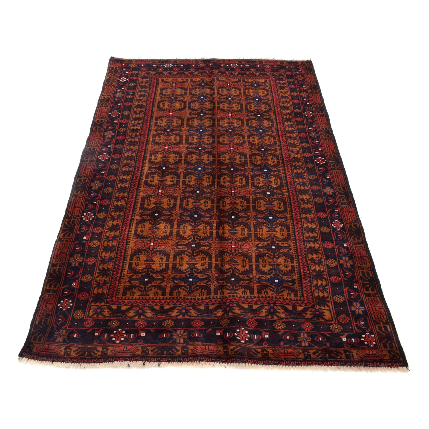 Hand Knotted Baluchi Rug 3' 11" x 6' 2" ft / 119 x 188 cm - No. G26674
