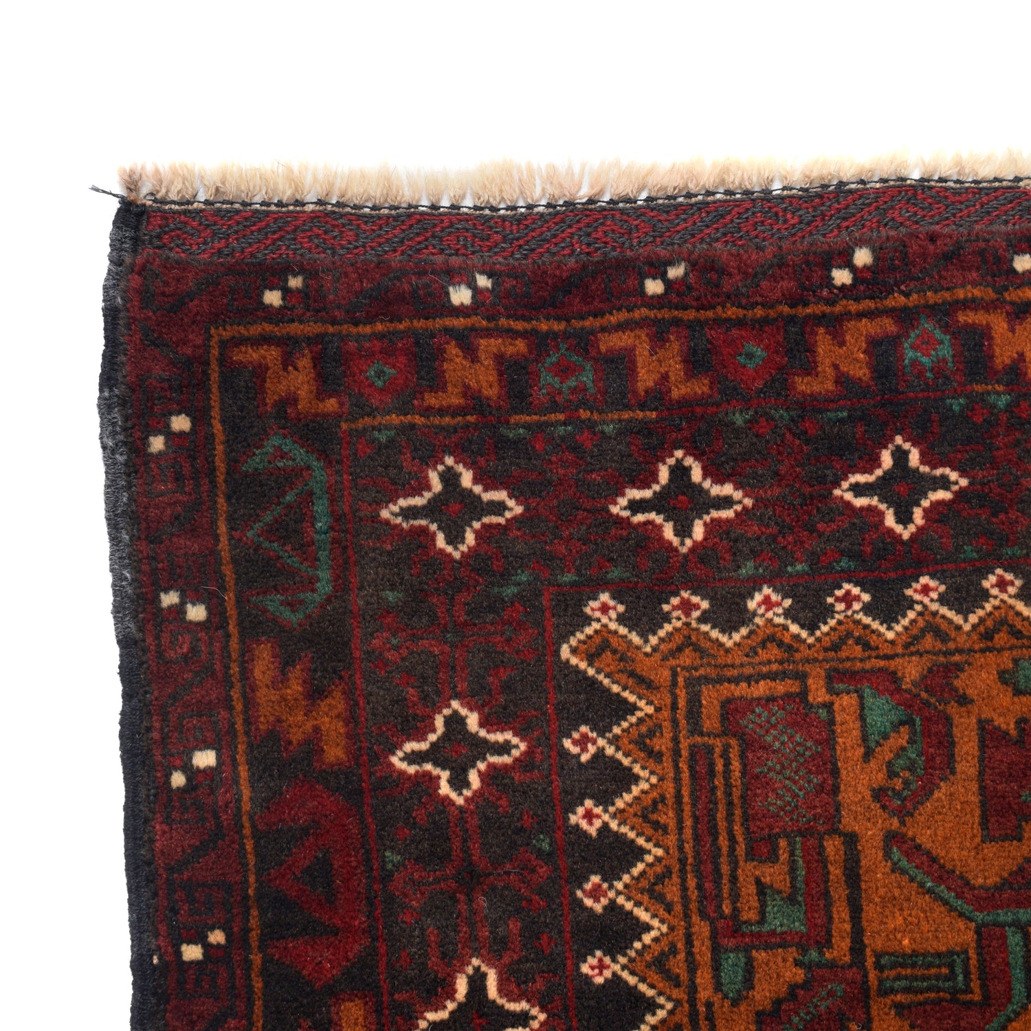 Hand Knotted Baluchi Rug 4' 1" x 6' 2" ft / 124 x 189 cm - No. G26676