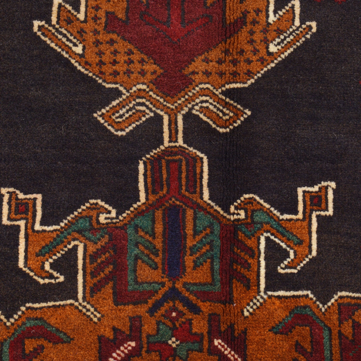 Hand Knotted Baluchi Rug 4' 1" x 6' 2" ft / 124 x 189 cm - No. G26676