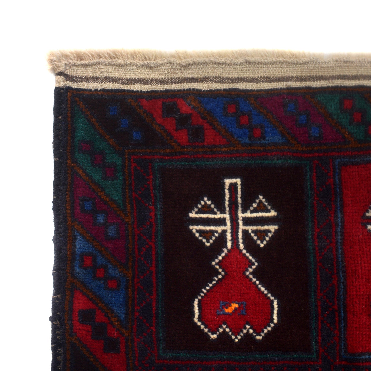 Hand Knotted Baluchi Rug 3' 2" x 4' 5" ft / 97 x 135 cm - No. G27056