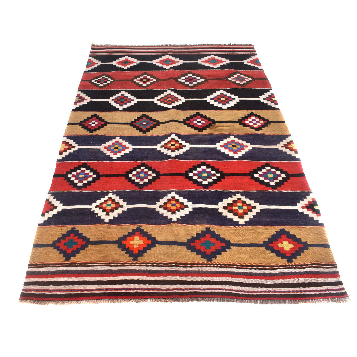 Afghan Maimana Kilim 4' 3" x 6' 8" ft / 129 x 202 cm - No. G27066