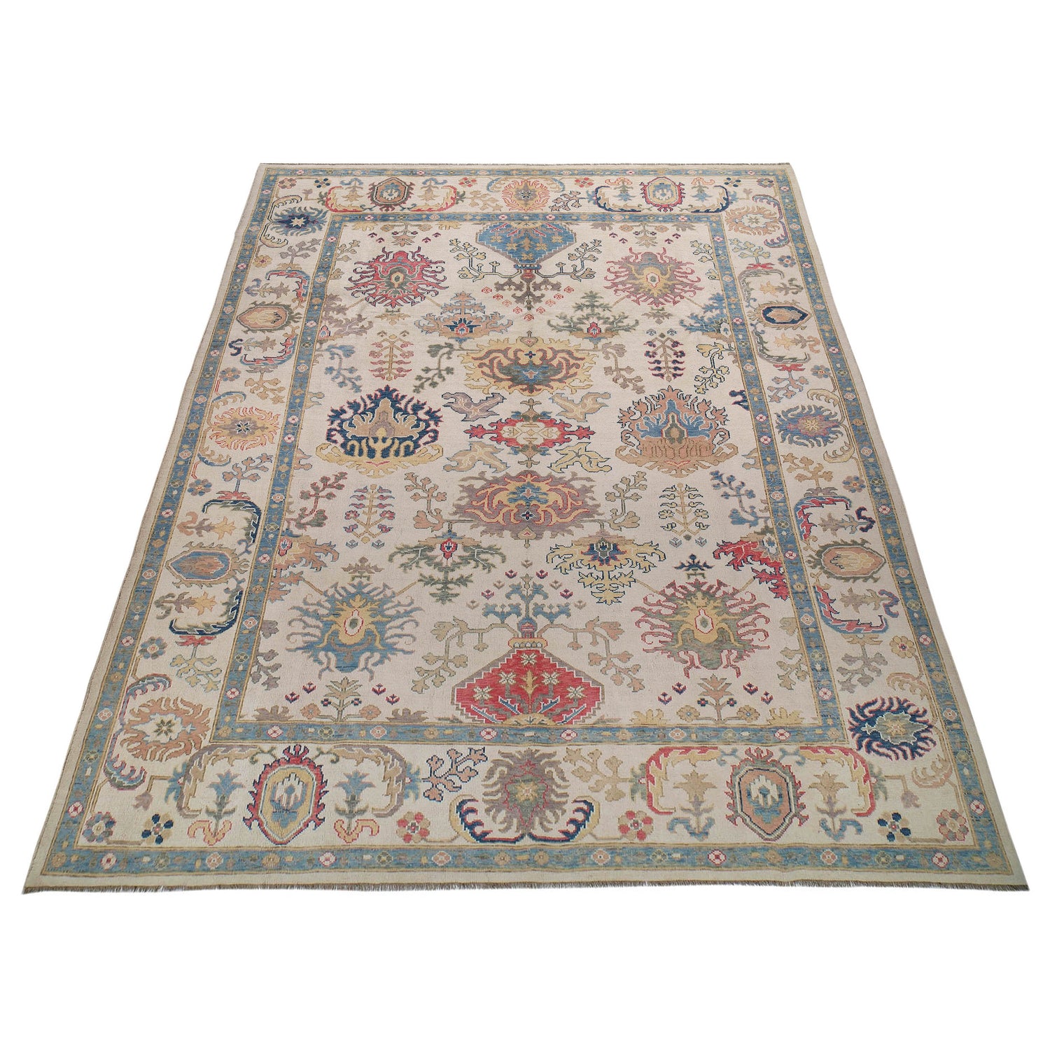 Modern Oushak Carpet 9' 11" x 13' 7" ft / 303 x 415 cm - No. G27077