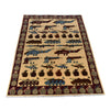 Handmade Afghan War Area Rug 3' 5" x 4' 10" ft / 103 x 148 cm - No. G27466