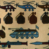 Handmade Afghan War Area Rug 3' 5" x 4' 10" ft / 103 x 148 cm - No. G27466