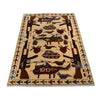 Handmade Afghan War Area Rug 3' 4" x 4' 11" ft / 102 x 150 cm - No. G27467