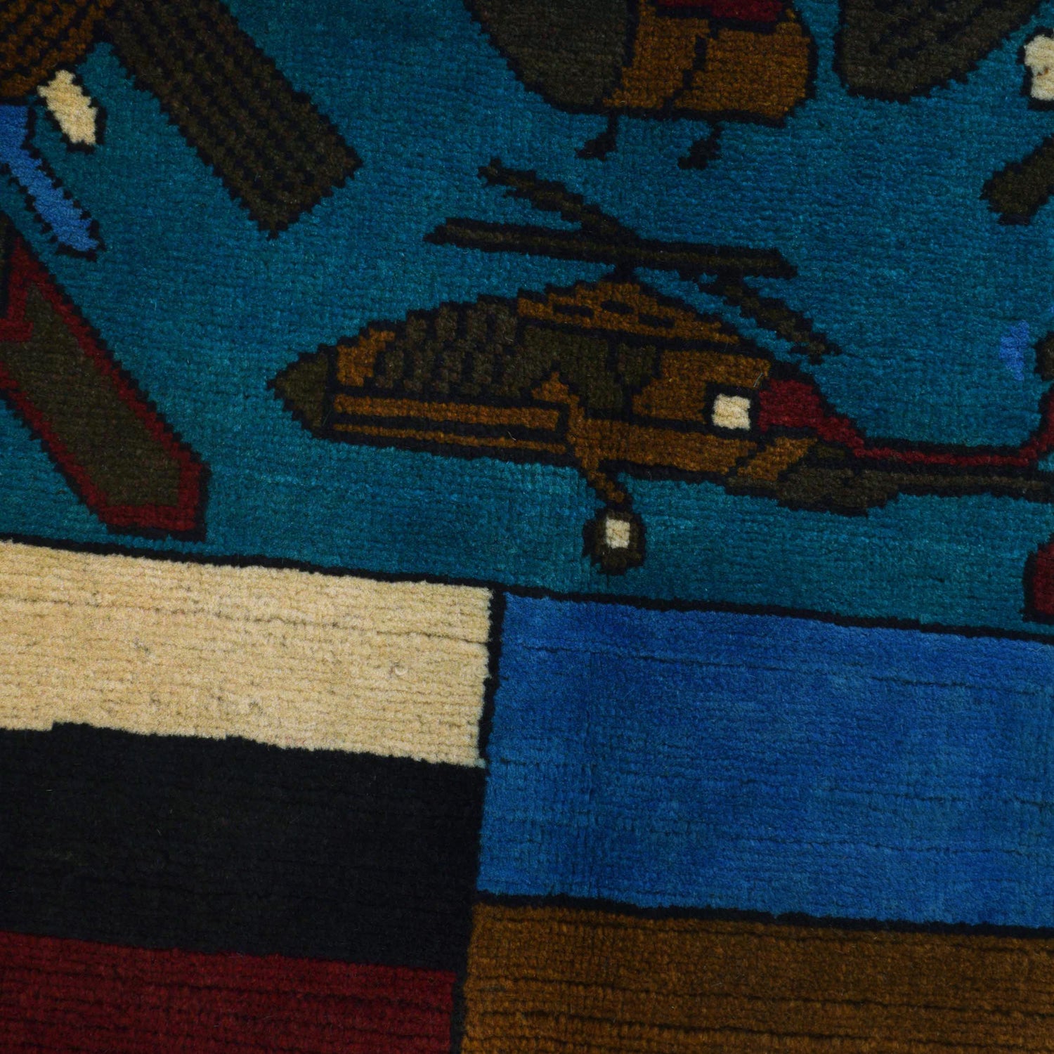 Handcrafted Afghan War Rug 2' 7" x 3' 11" ft / 80 x 120 cm - No. G27476