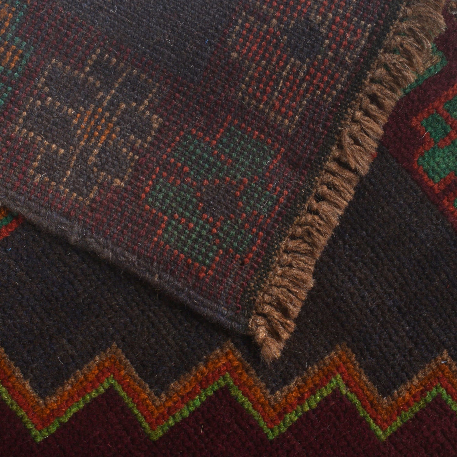 Black Color Baluchi Rug 3' 11" x 6' 3" ft / 119 x 190 cm - No. G27491