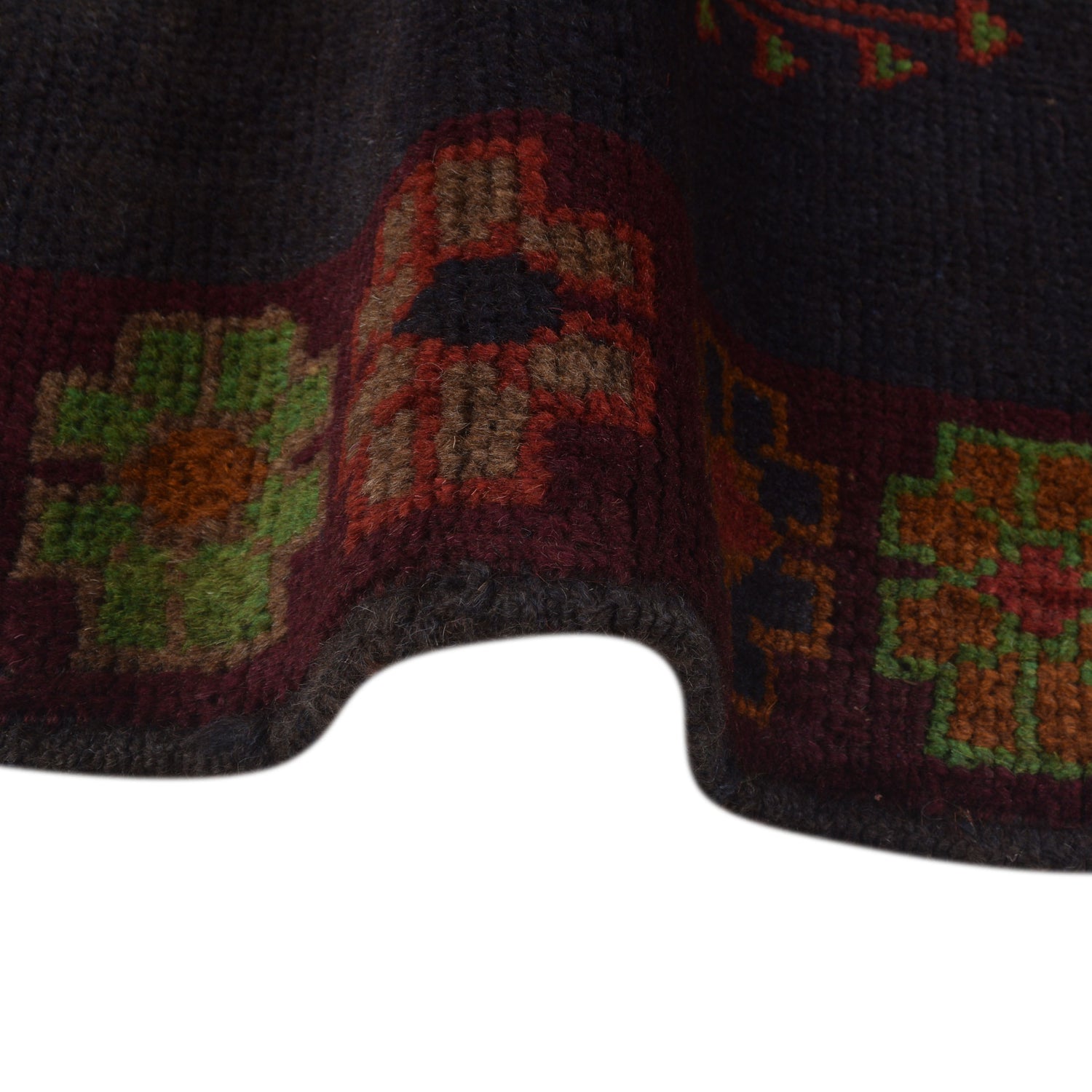 Black Color Baluchi Rug 3' 11" x 6' 3" ft / 119 x 190 cm - No. G27491