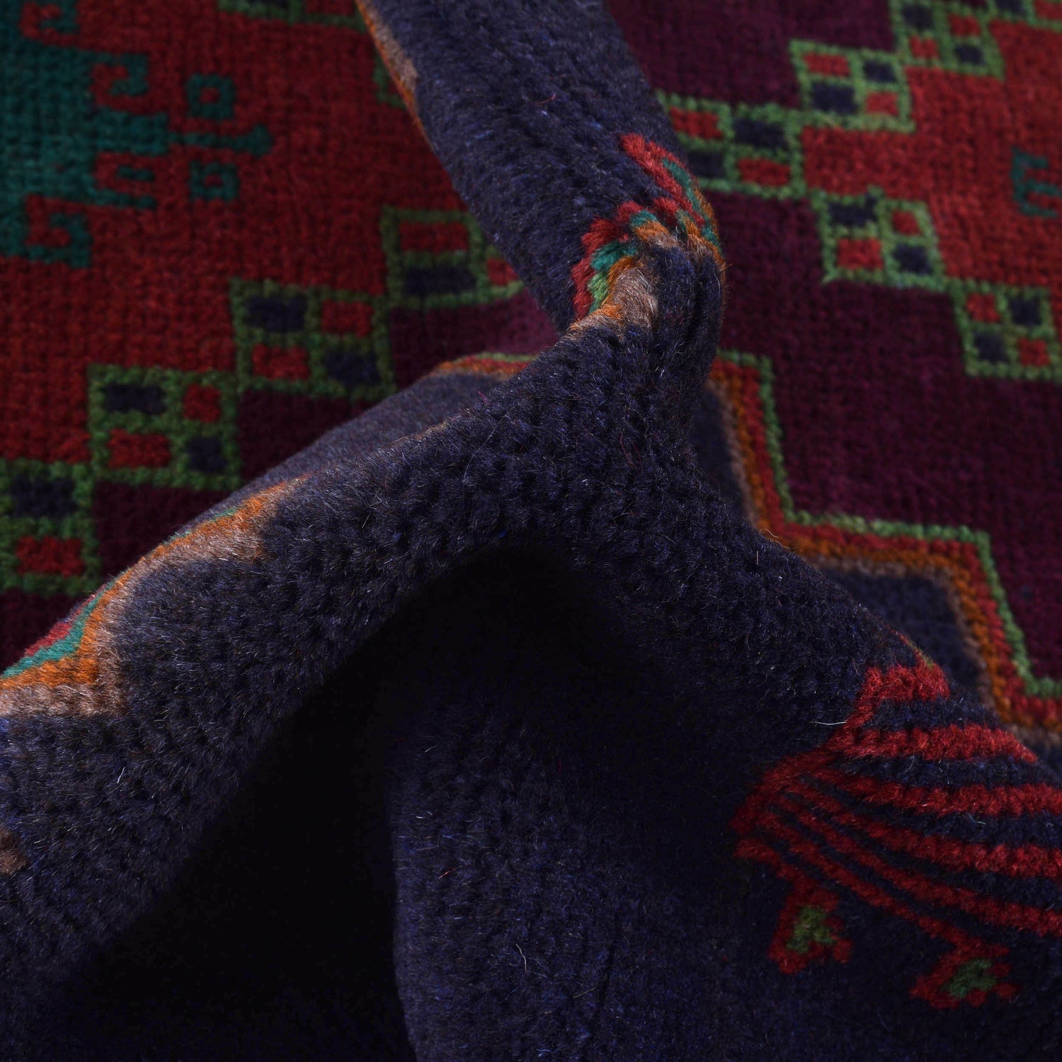 Black Color Baluchi Rug 3' 11" x 6' 3" ft / 119 x 190 cm - No. G27491