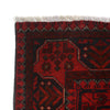 Red Color Afghan Area Runner Rug 2' 8" x 6' 4" ft / 81 x 192 cm - No. G27522