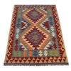 Hand Made Afghan Kilim 2' 11" x 4' 3" ft / 88 x 130 cm - No. G27580