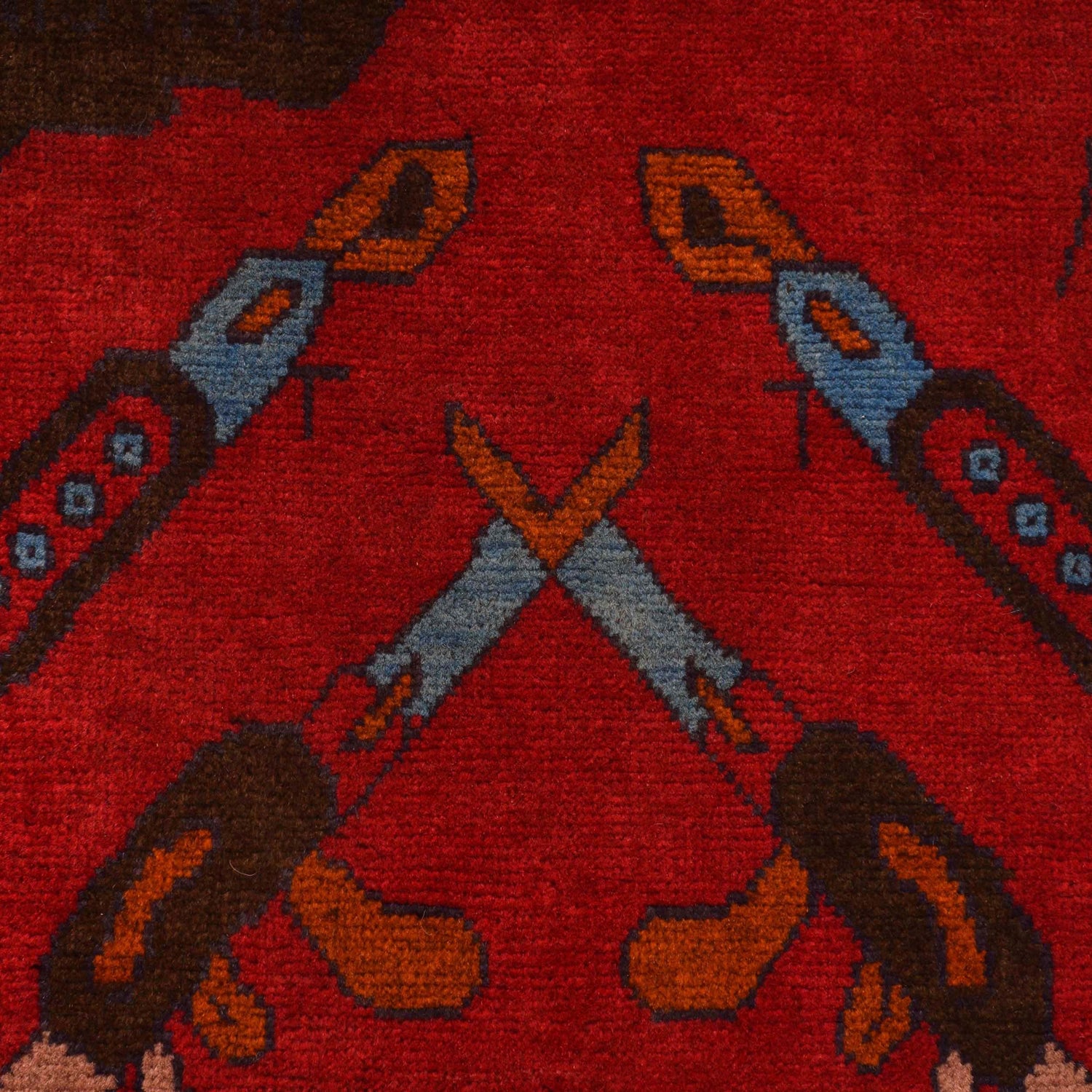 Hand-Knotted Afghan War Carpet 2' 9" x 3' 10" ft / 83 x 116 cm - No. G27694